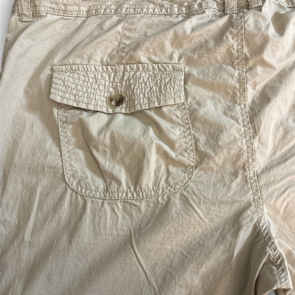 Vintage Old Navy Women's Khaki Cargo Pants Y2K Roll Up Utility Cotton Size 16 - Picture 5 of 5